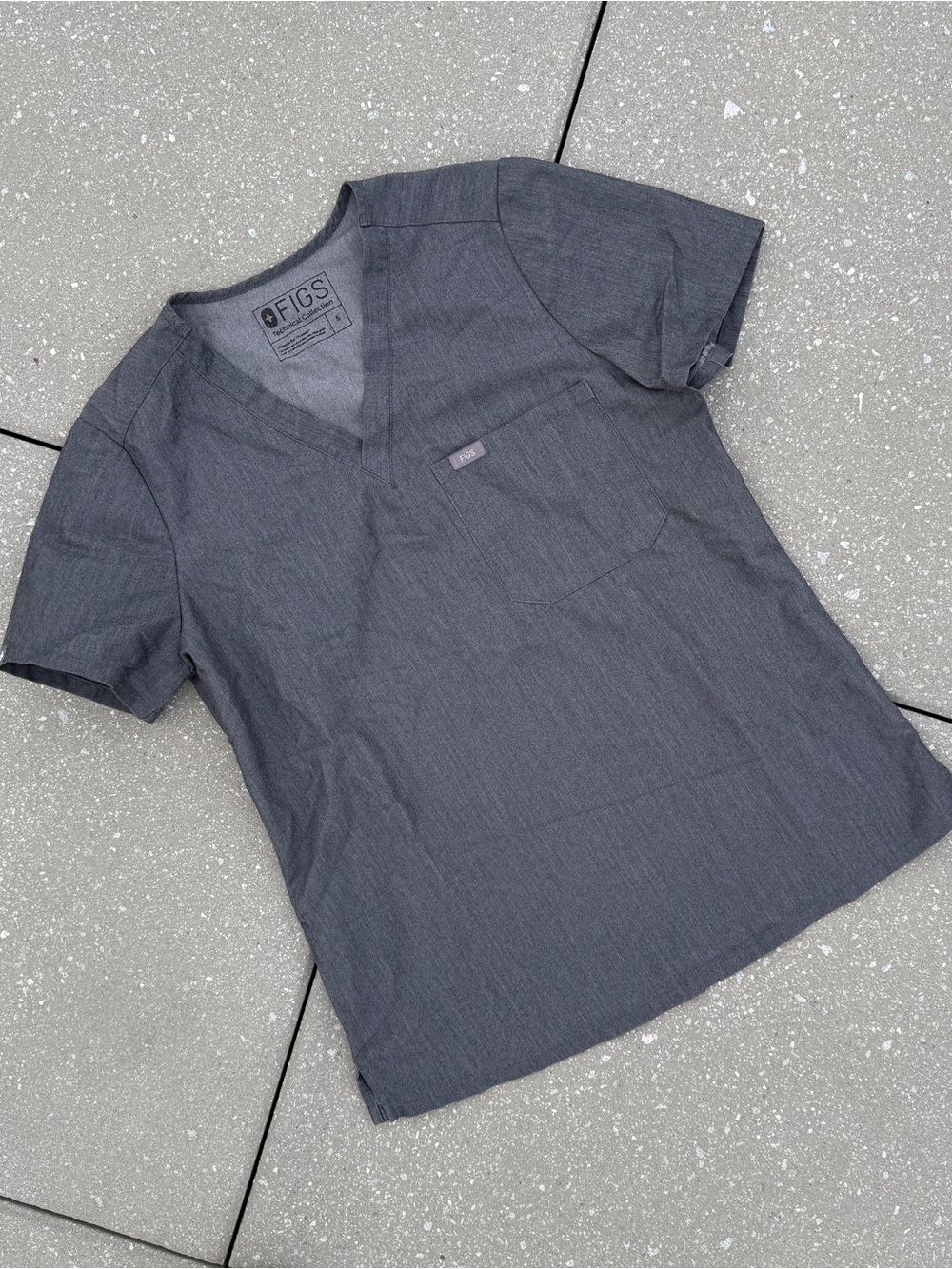 Grey FIGS technical collection scrub top